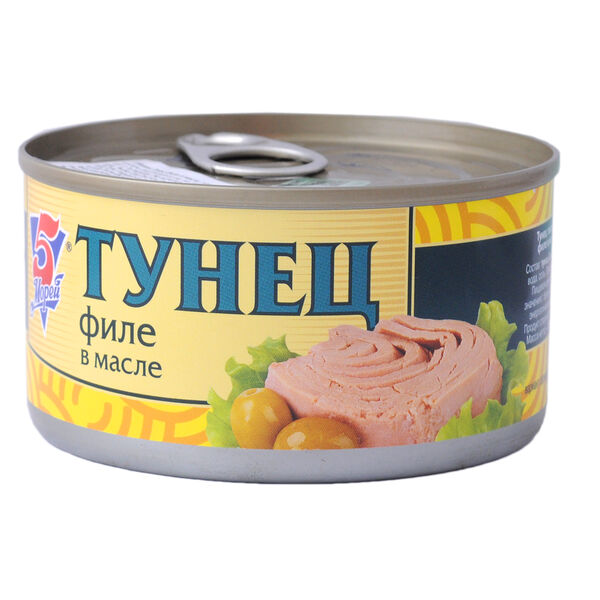 Тунец 5 Морей, филе в масле