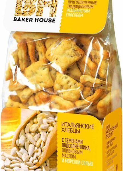 Хлебцы Baker House Итальянские с семенами подсолнечника, 250г