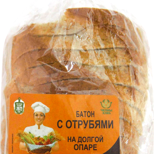 Батон Челны-хлеб пшеничный с отрубями нарезка