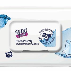 Туалетная бумага Tolli Classic влажная 80шт
