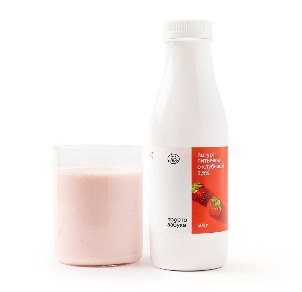 

Йогурт с клубникой питьевой 2.5% Просто Азбука БЗМЖ 500 г