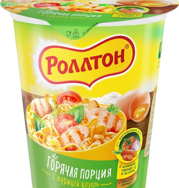 Лапша Роллтон с курицей цезарь 70г