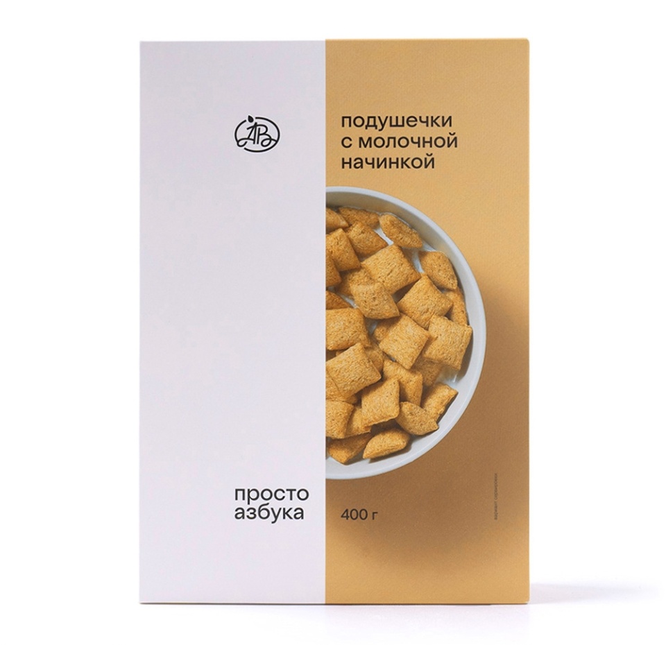 

Подушечки хрустящие с молочной начинкой "Просто Азбука"