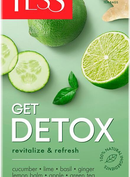 Чай зеленый Tess Get Detox Revitalize & Refresh в пакетиках, 20 шт