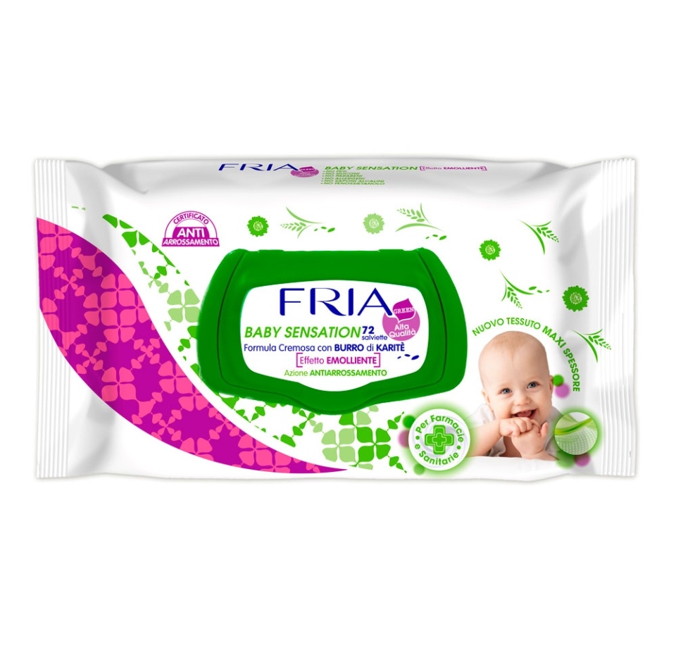 

Салфетки влажные FRIA детские с закрывающейся крышкой 72шт Италия