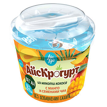 Десерт кокосовый АйсКро Айскрогурт с манго и семенами чиа 125 г
