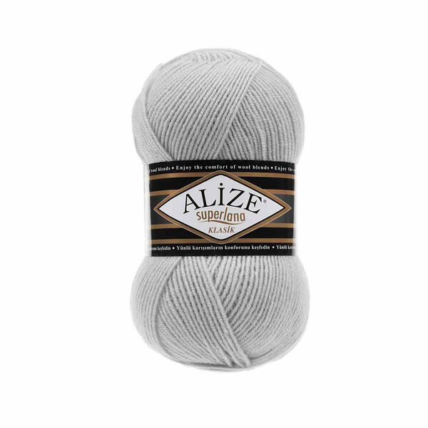 Пряжа ALIZE 'Superlana klasik' (однотонная) 100гр. 280м. (75% акрил, 25%шерсть) ТУ(168 слоновая кость)
