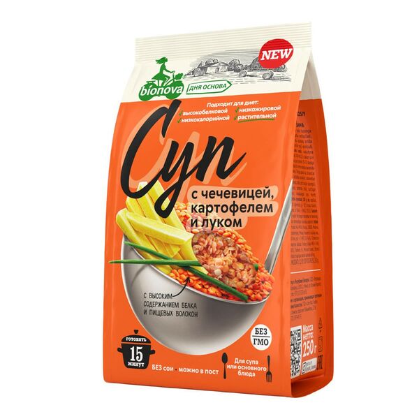Суп Bionova С чечевицей,картофелем и луком смесь д/приготовления 250г