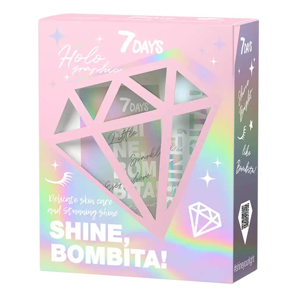 

Набор подарочный 7 Days Shine Bombita! Holographic: Молочко для тела 150 мл, Скраб 200 г