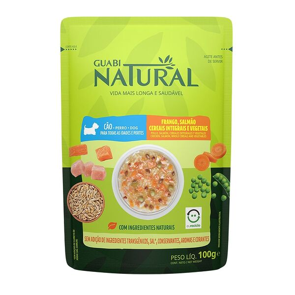 GUABI Natural для собак пауч 100г Dog Курица, лосось, цельнозерновые злаки и овощи
