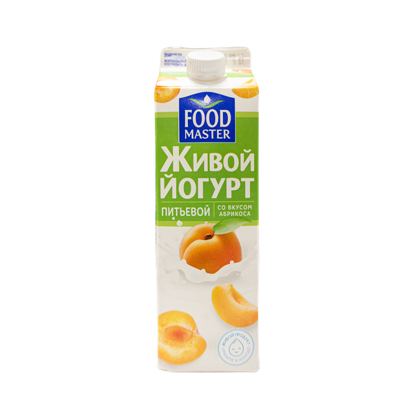 Йогурт FoodMaster питьевой Живой абрикос 2% 900 мл