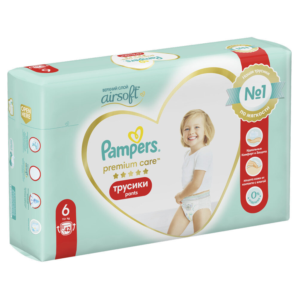 

Подгузники-трусики Pampers Premium Care pants 6 15 кг+ 42 шт
