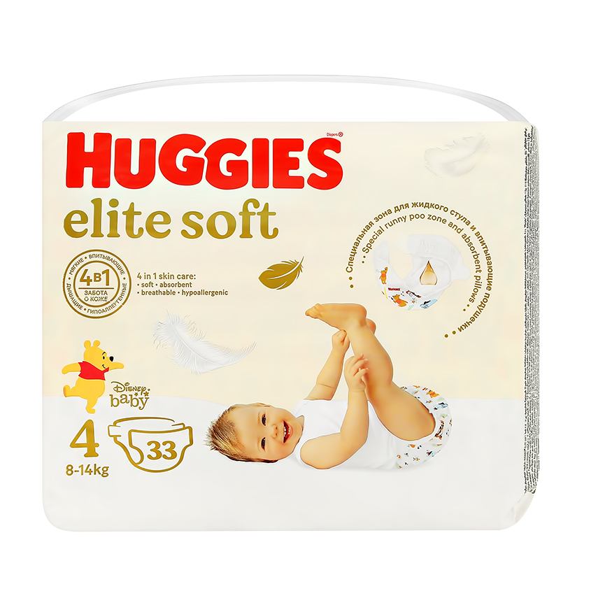 

Подгузники Huggies Elite Soft 4 8-14 кг 33 шт
