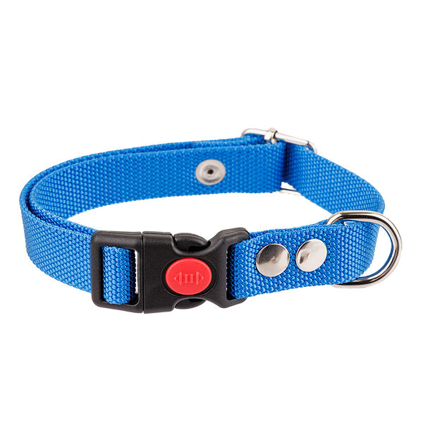Ошейник нейлон XL многоразмерный с фиксатором 25 40-65 см голубой