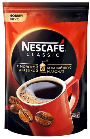 

Кофе растворимый Нескафе Классик с молотой арабикой 60 г