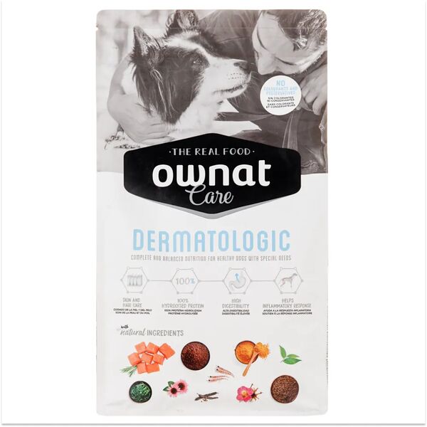 CARE DERMATOLOGIC Корм Ownat для собак всех пород склонных к дерматологической чувствительности, с лососем