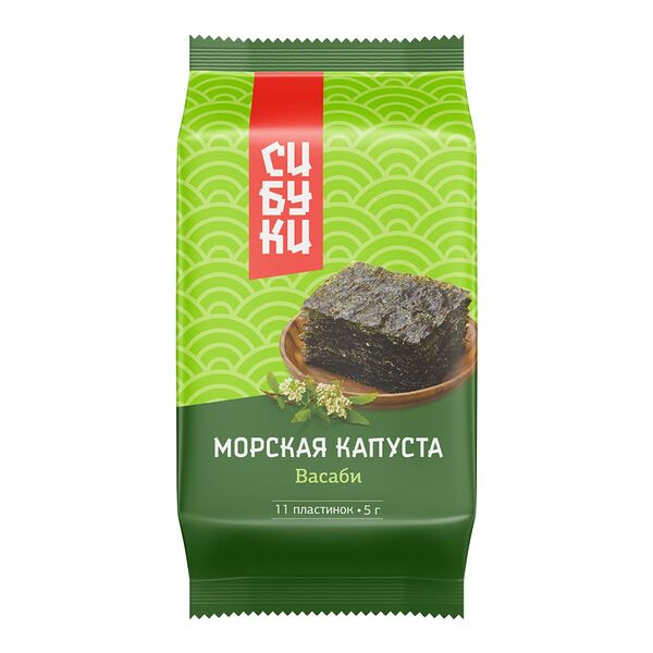 Морская капуста Сибуки сушеная с васаби