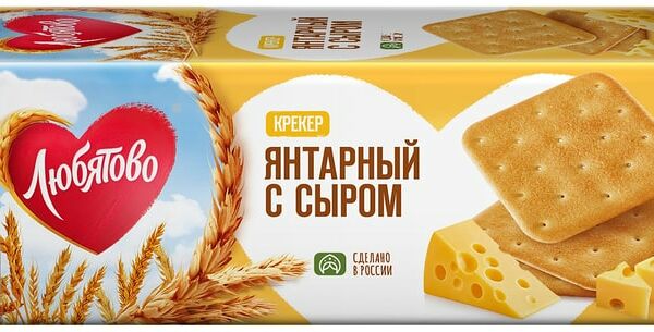 Крекер Любятово Янтарный с сыром 204г