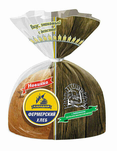 Хлеб Каравай Фермерский ржано-пшеничный цельнозерновой в нарезке 330г