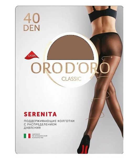 Колготки женские Orodoro Serenita, 40 ден, размер 5, цвет бронзовый