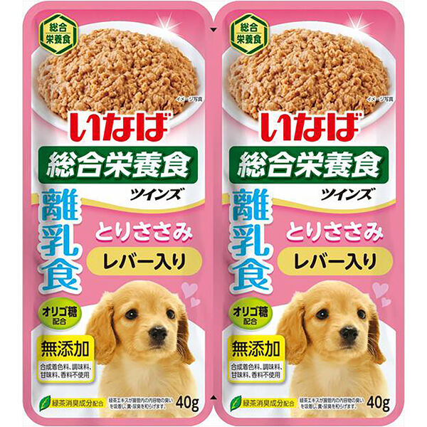 Twins Корм INABA CIAO влажный для щенков, куриное филе с печенью в желе, 80 гр.