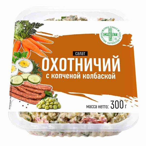 Салат Green Crest охотничий с копчёной колбаской, 300 г
