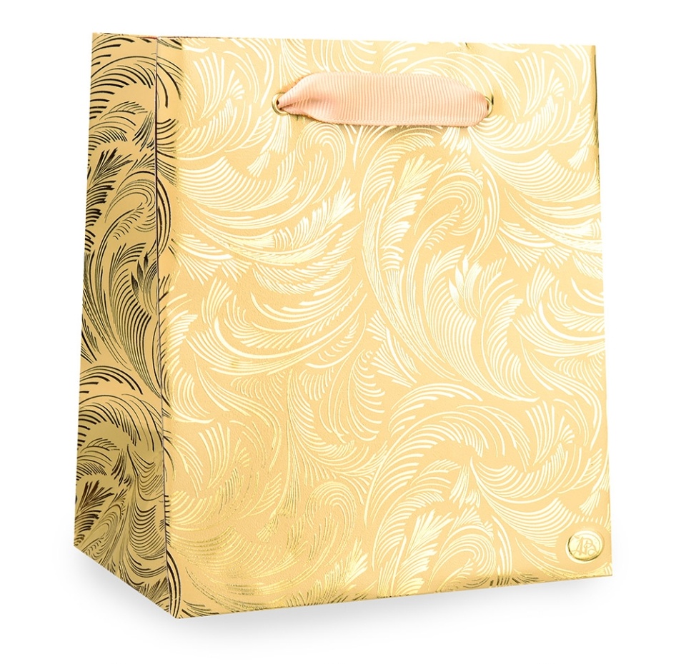 

Пакет подарочный «Азбука Вкуса» «Морозный узор золото» 15х17х10см бумажный, Россия