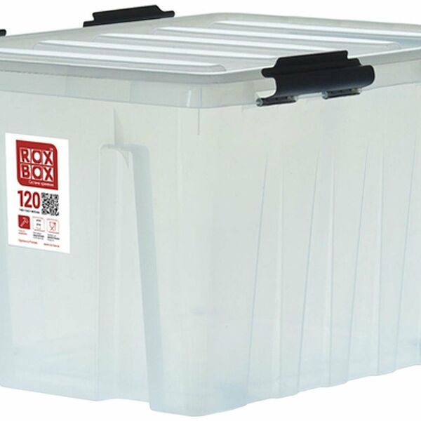 Контейнер ROXBOX полипропиленовый прозрачный 415х565х740 мм 120 л