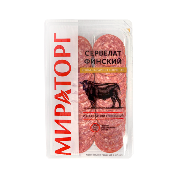 Колбаса Сервелат Финский нарезка