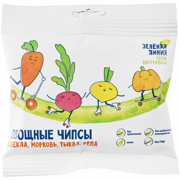 Чипсы Овощной микс Зелёная Линия, 25г