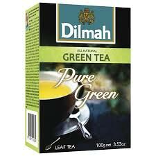 Чай DILMAH Pure Green Leaf Tea зелен натур листовой вес 100г Шри-Ланка