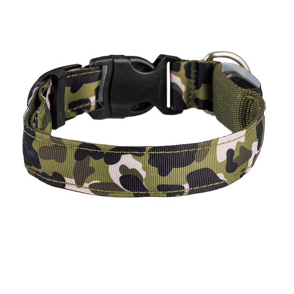 Ошейник светящийся Led XL 52-60см камуфляж зеленый