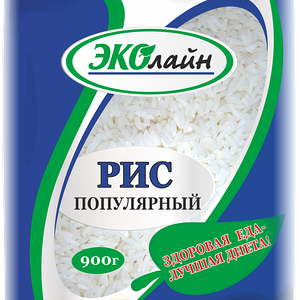 Крупа рис ЭКОЛАЙН Популярный длиннозерный 900г