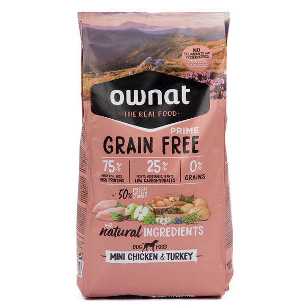 GF PRIME сухой корм Ownat для собак мелких пород с курицей и индейкой