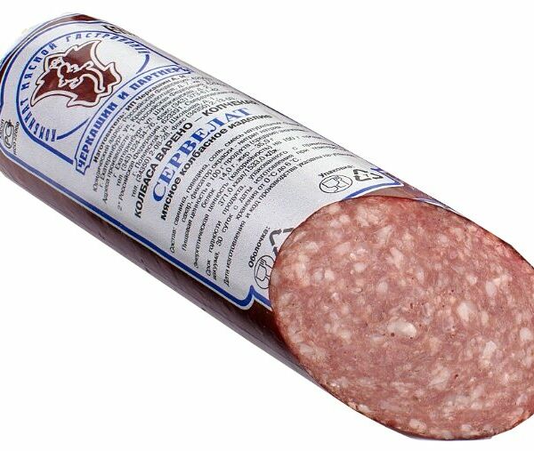 Колбаса варено-копченая Черкашин и ПартнерЪ сервелат