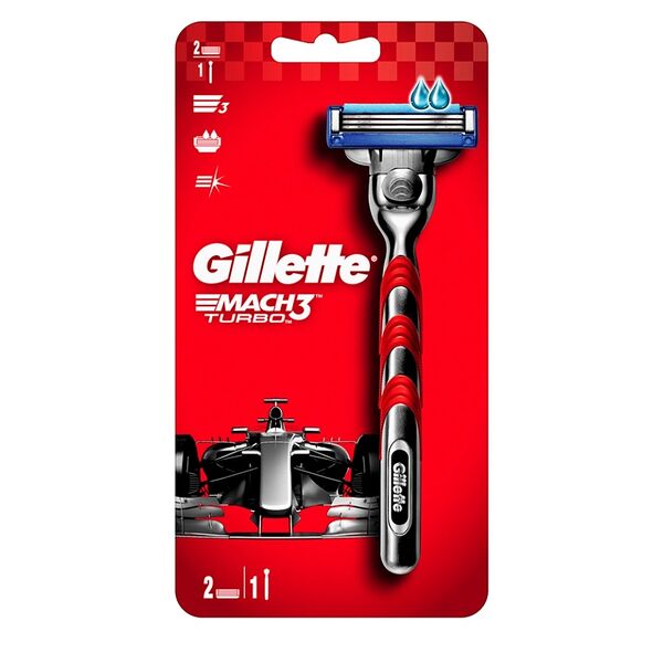 Мужская бритва Gillette Mach 3 Turbo с 2 сменными кассетами