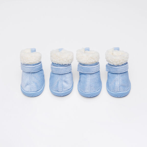 Ботинки замшевые для собак, размер 4, синие