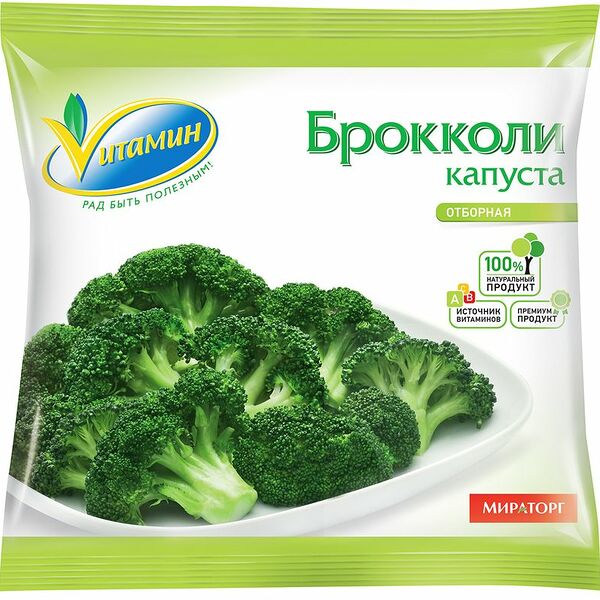 Брокколи капуста Мираторг отборная замороженная 400 г