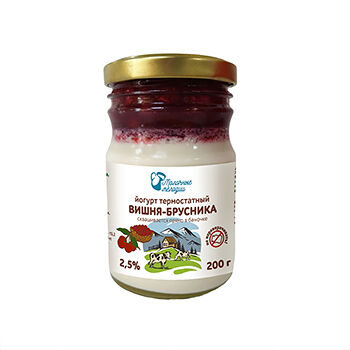 Йогурт Молочные мелодии Вишня-Брусника 2,5% 200г, Россия