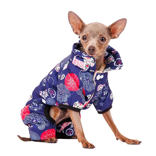 Комбинезон с котами S синий (унисекс)