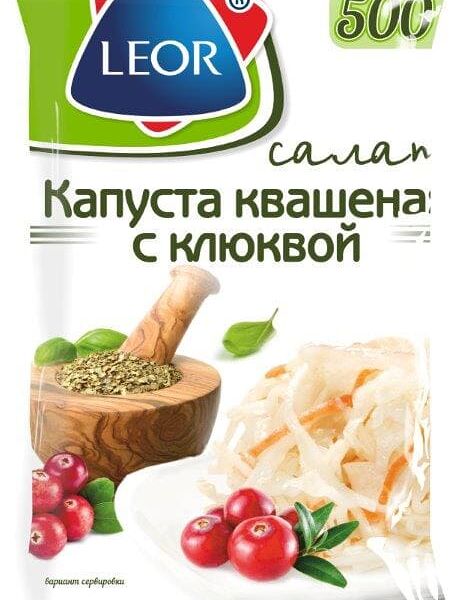 Салат Капуста квашенная с клюквой 0,5кг Leor