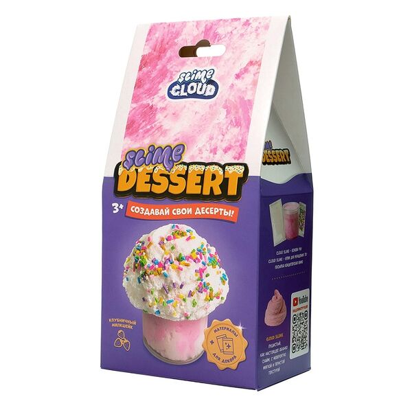 Игрушка Slime Десерт мини Клубничный милкшейк 165г, Россия