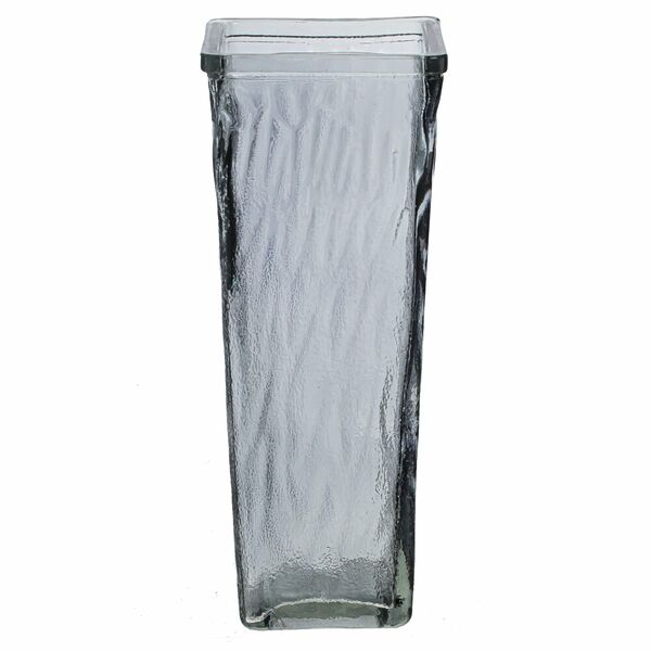 Ваза, 9.5х9.5х24 см, трапеция, стекло, серый