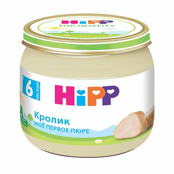 Пюре мясное «Кролик» для детей с 6 месяцев, HiPP