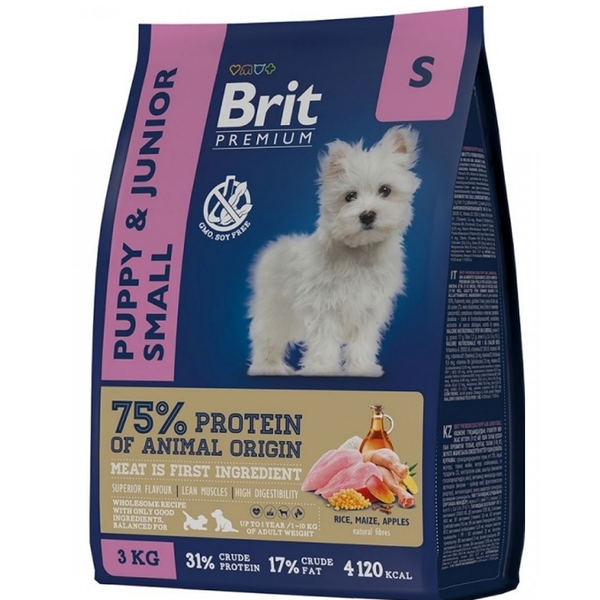 Сухой корм Brit Premium Dog Puppy and Junior Small для щенков мелких пород Курица