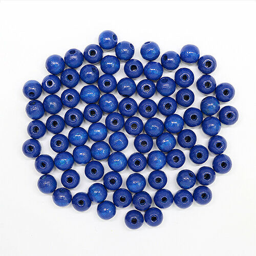 61653006 Бусины деревянные, 8мм, 80шт, голубой (Сертификат FSC)