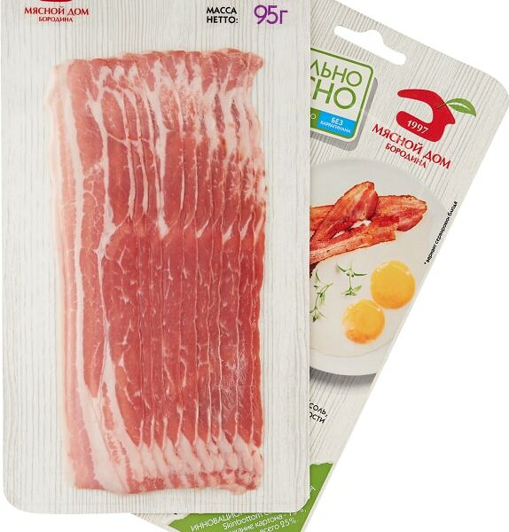 Бекон Мясной дом Бородина сырокопченый 95г