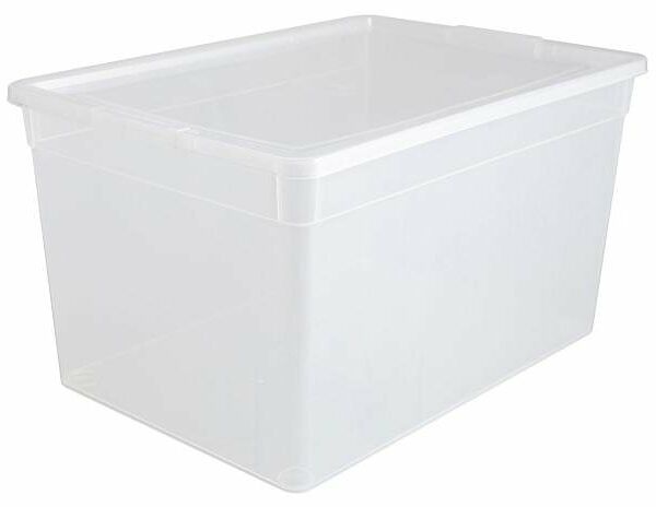  Короб для хранения Полимербыт с крышкой, прозрачный пластик, 16 л 26х37х20 см