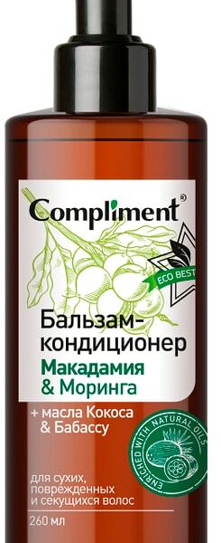 Бальзам-кондиционер для волос Compliment Eco Best Макадамия & Моринга 260мл