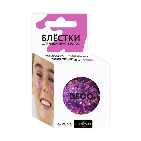 Блестки Deco Miamitats для лица, тела и волос by Miami tattoos (Funday), 3.2 г
